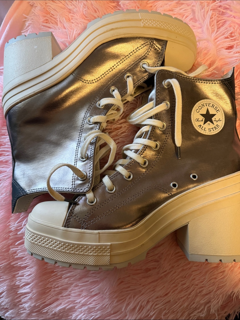 Converse Metallic Silver Platform Chuck Taylor Booties